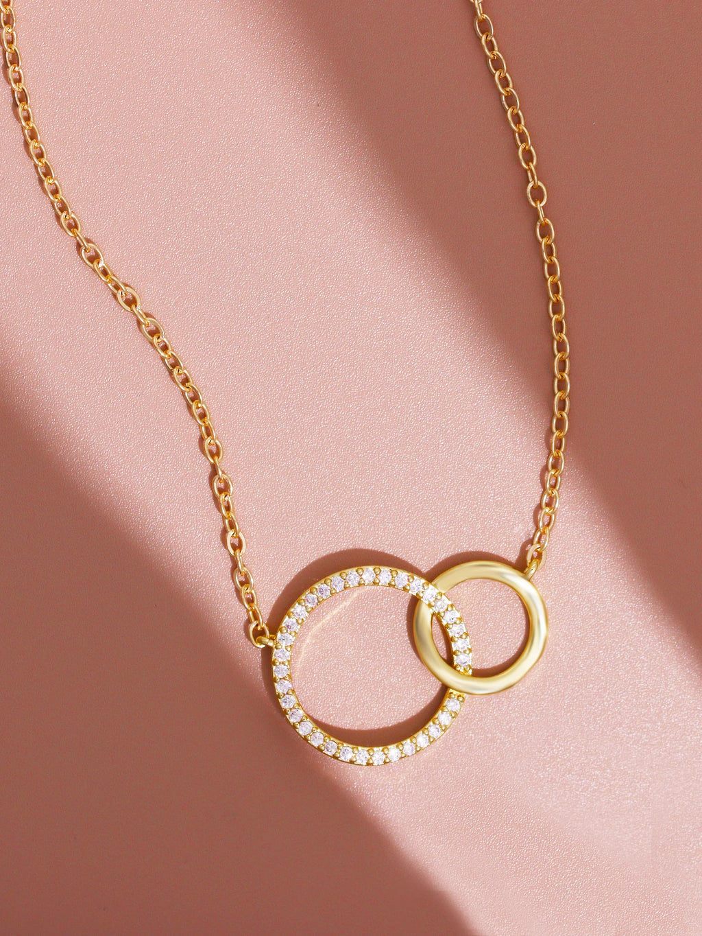 Stainless Steel Necklaces for Women Fashion Thin Chain Minimalist Dainty Double Circle Pendant Necklace on The Neck Jewelry