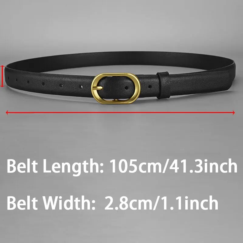 New Women's Belt Trend Golden Buckle Belt Personalized Decoration Paired with Long Pants Jeans Belt Soft Cheap Belt Youth Belt