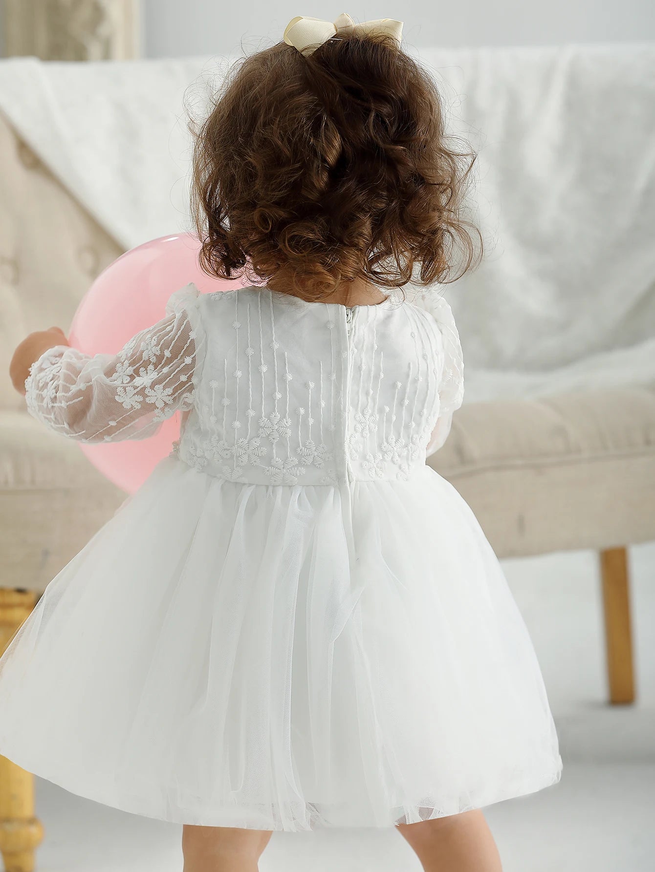 Baby Christening Party Dresses for Girls Birthday Wedding Princess Pink Dresses for Baby girl