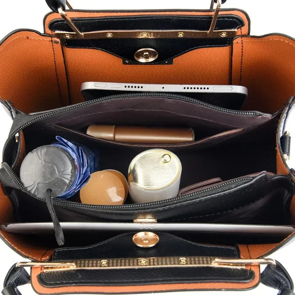 Luxury Handbags Women Bags Designer 3 Layers Soft Leather Shoulder Crossbody Sac Ladies Large Capacity Shopping Messenger Tote