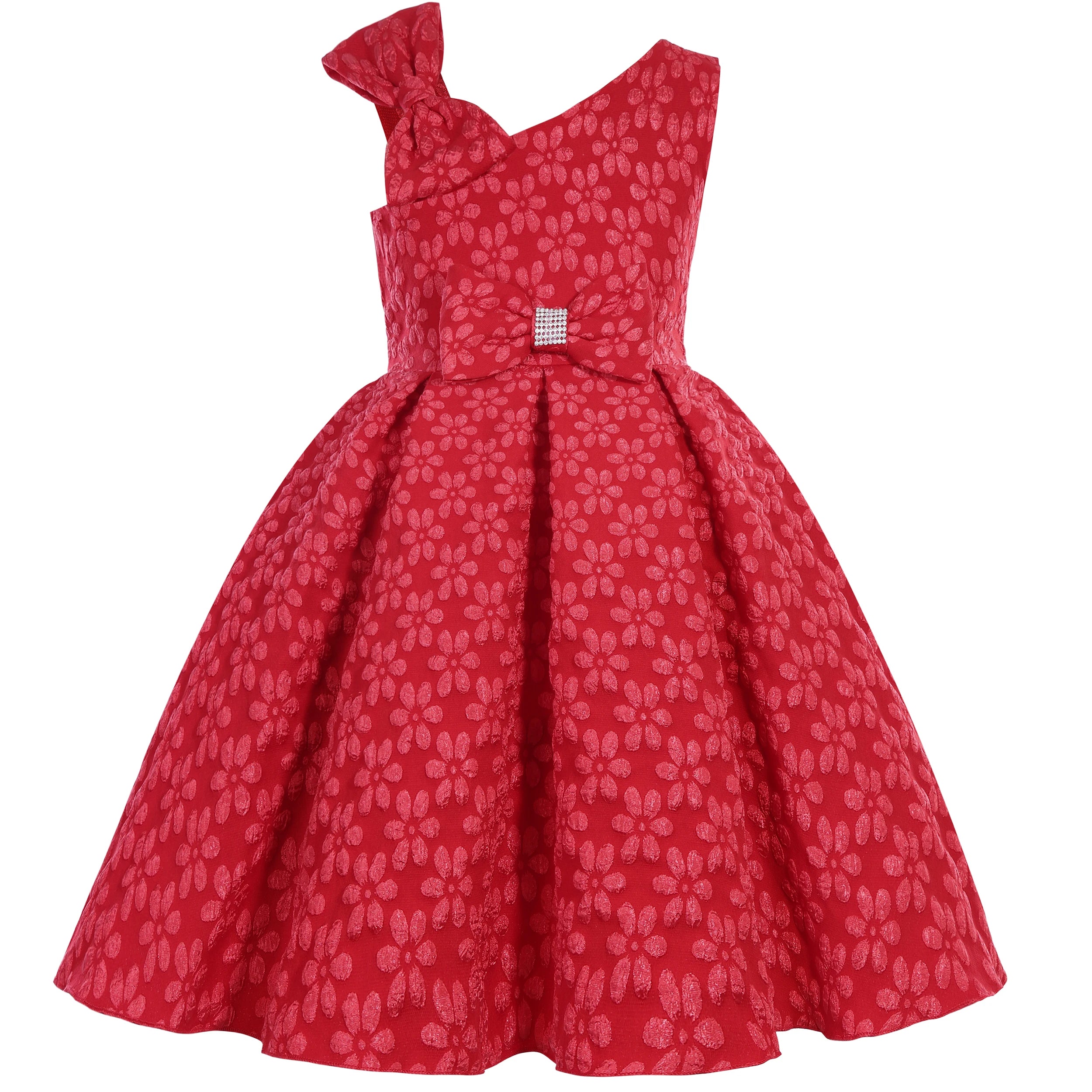 Young girl's dress with bow pattern - elegant princess birthday party attire
