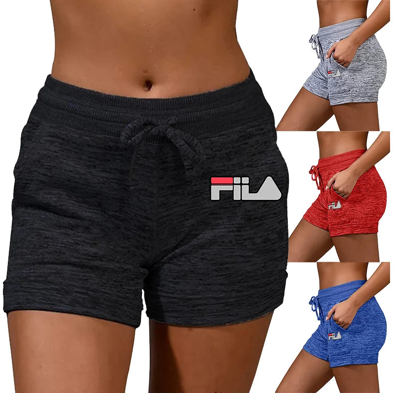 Nordic Letter Yoga Shorts | Abstract FIIA-Inspired Print Workout Pants | Breathable Quick-Dry Gym Wear 5 Sizes 5 Colors