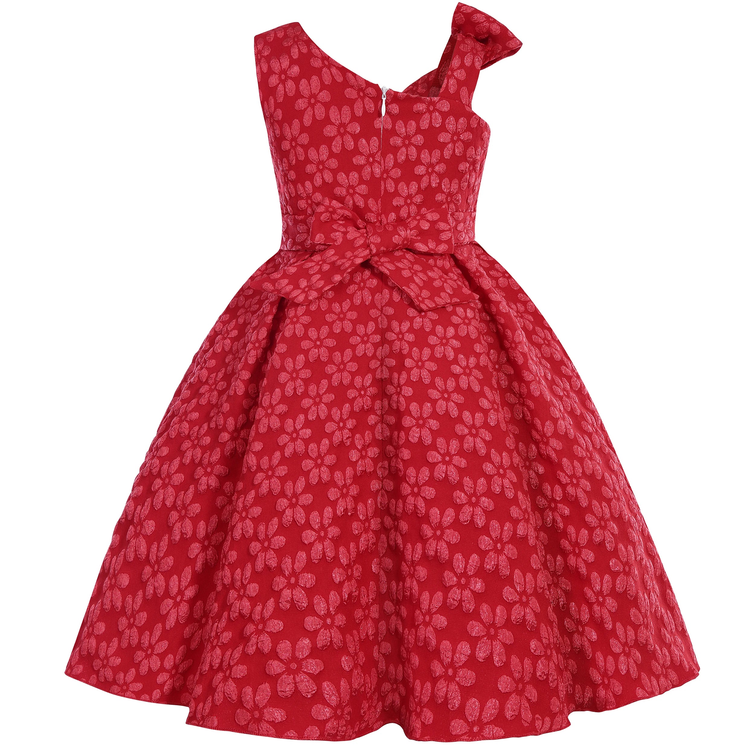 Young girl's dress with bow pattern - elegant princess birthday party attire