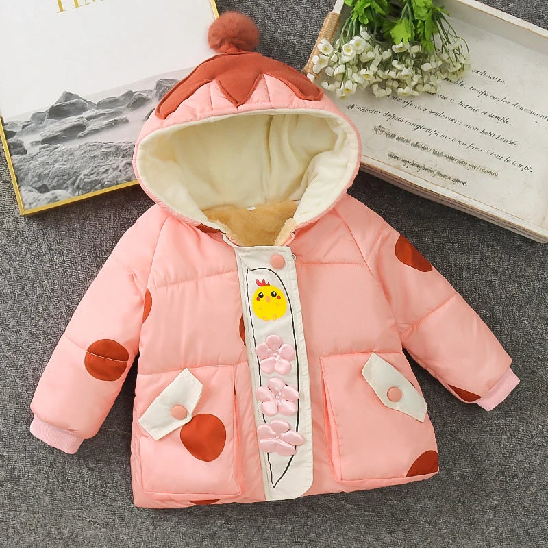 1-5 Years Old Baby Girls Boys Winter Warm Coat Fashion Children Comfortable Clothing Toddlers Costume Lovely Cartoon Kids' Wear
