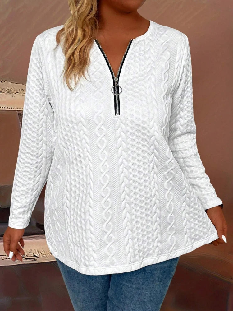 Women's Clothing Autumn/Spring T-shirt Half-Zipper Clothes for Women Women's Trend T-shirts Plus Size Long Sleeve T-shirts Woman
