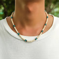 Fashion Men Summer Beach Wooden Bead Surfer Necklace Simple Geometric Tribal Ethnic Handmade Chain Steampunk Male Jewelry Gift