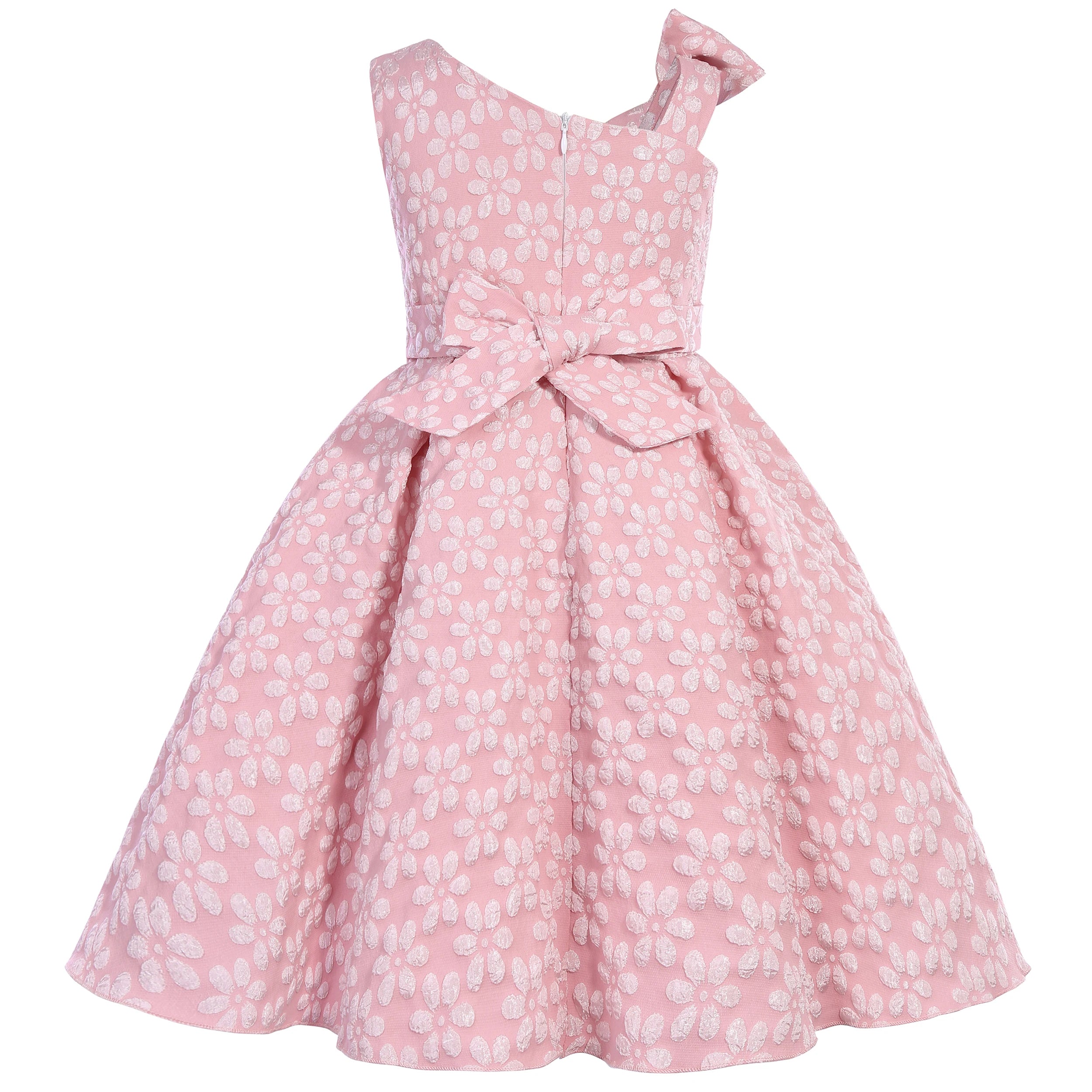 Young girl's dress with bow pattern - elegant princess birthday party attire