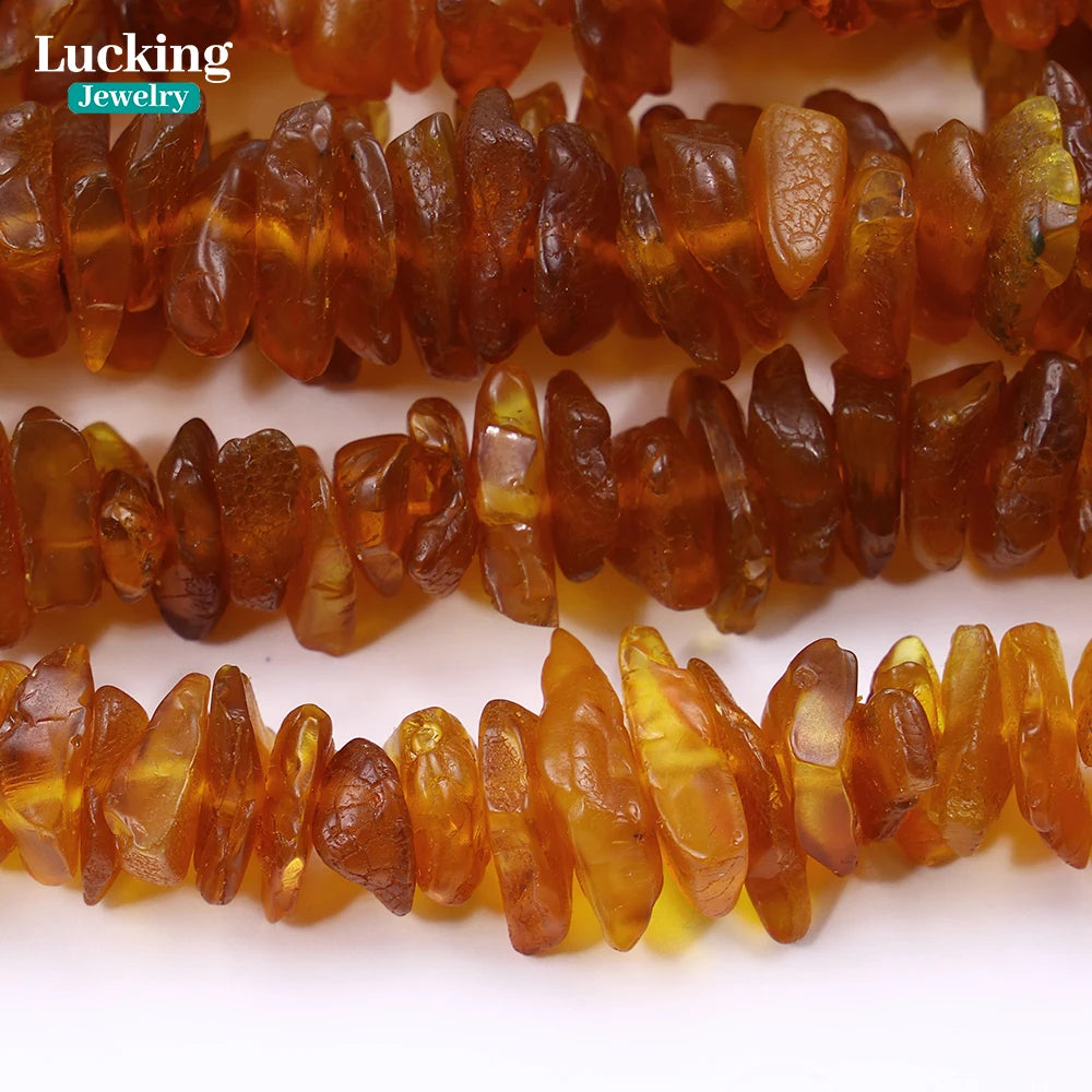 Genuine Baltic Amber Necklace 50-55cm- Irregular Chips Beads for Jewelry Making, Collectors, Spiritual Gifts