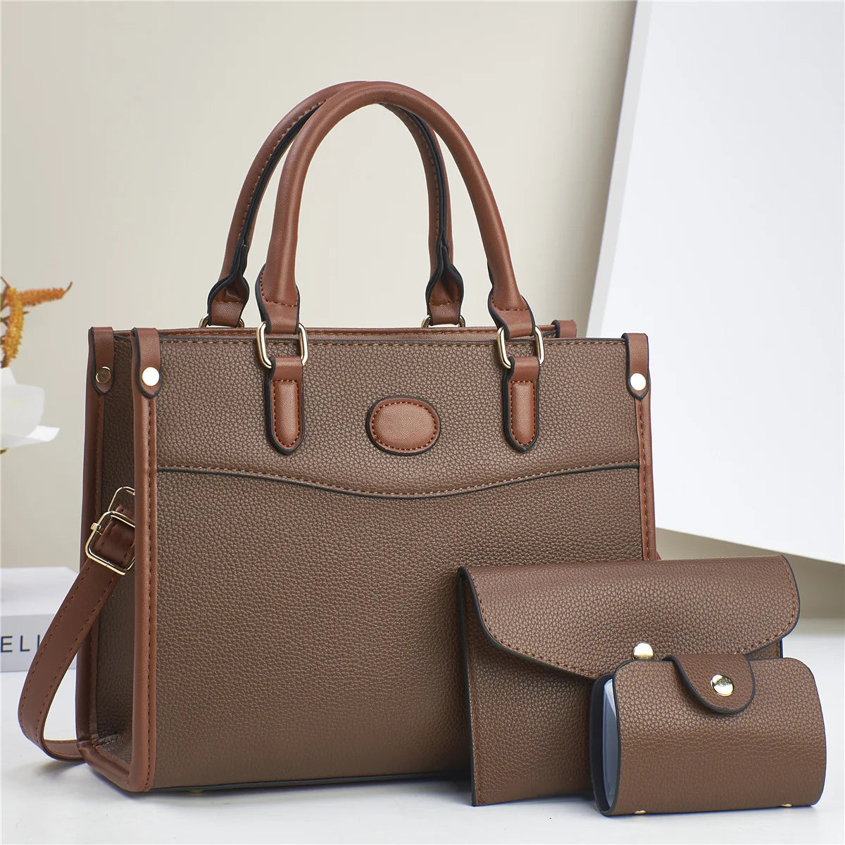 Brand 3 Piece Set Women's Bags 2024 New Large Capacity Tote Bag High Quality Leather Women Handbag Luxury Designer Shoulder Bag