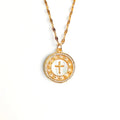Gorgeous Necklace for Women with Copper Micro-inlaid Zircon, Seashell, Sunburst and Tree of Life Details