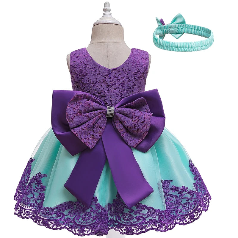 Children Flower Tutu Dress For 1-10 Years Girls Wedding Birthday Party Princess Dresses Kids Lace Gown Costume Clothing Vestidos