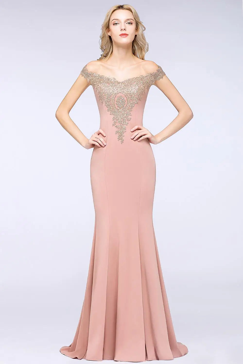 Women Evening Dresses Evening Prom Formal Gowns Wedding Party Long Dress Lace Applique Off Shoulder Dresses Gala