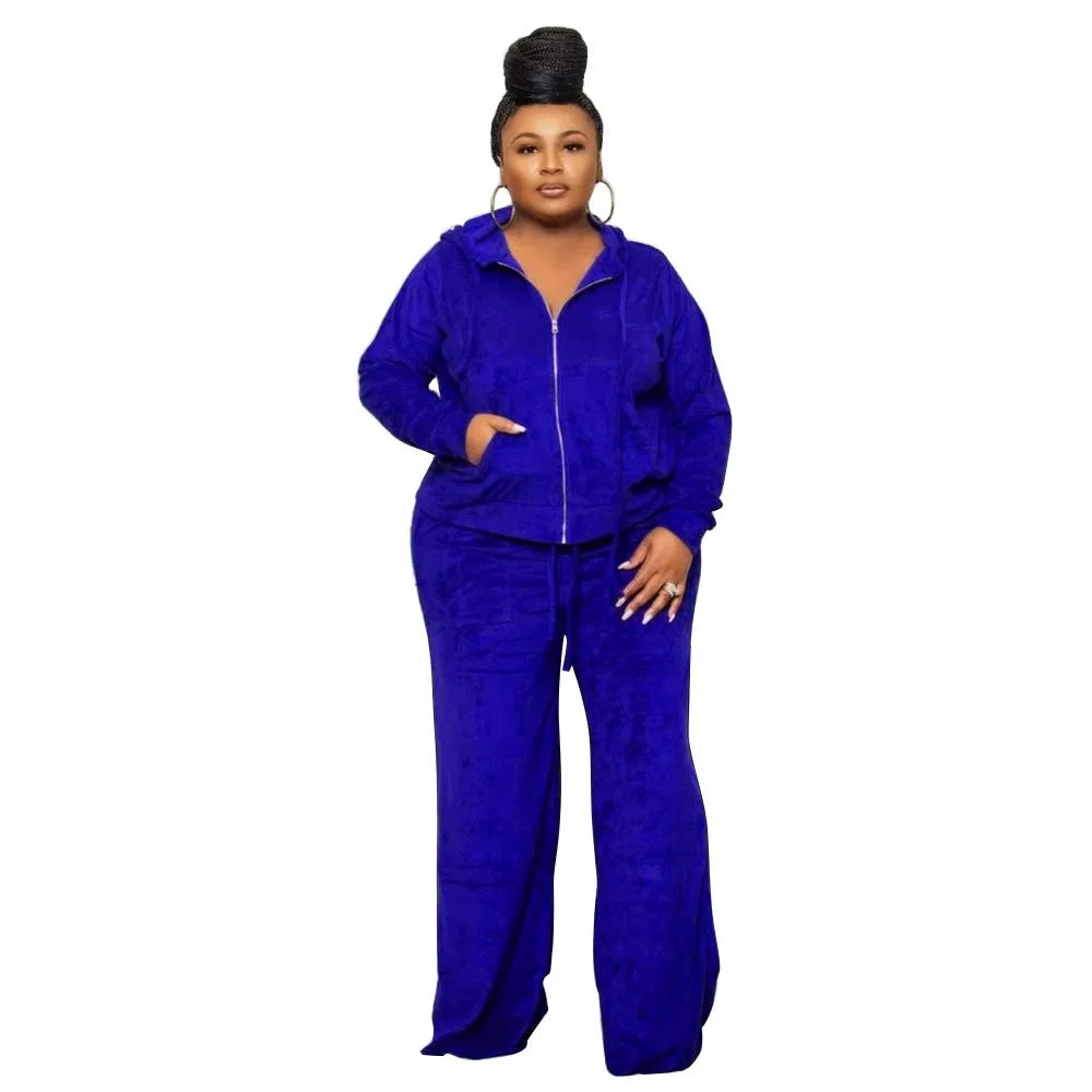 L-4XL african women high quality clothing sweatsuit plus size two piece sets casual loose pant suits dropshipping wholesale