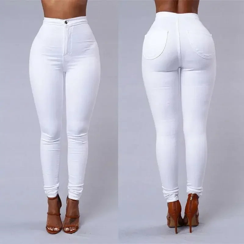 Hot Women Pencil Stretch Slim Denim Skinny Jeans Pants High Waist Jeans Trousers