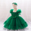 Toddler Party Baby Girls Dresses Baptism Bridesmaids Costume Infants 1st Birthday Bow Princess Dress Baby Wedding Christmas Gown