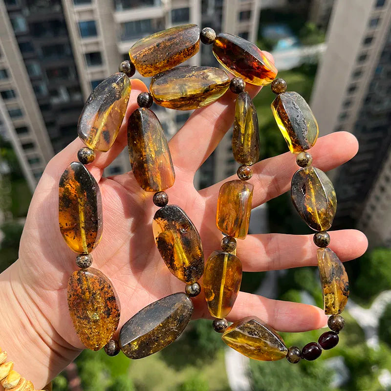 Big New Natural Amber Necklace for Gift European Baltic Original Beads Gogerous 100% Original Real Jewelry Supplier Wholesale