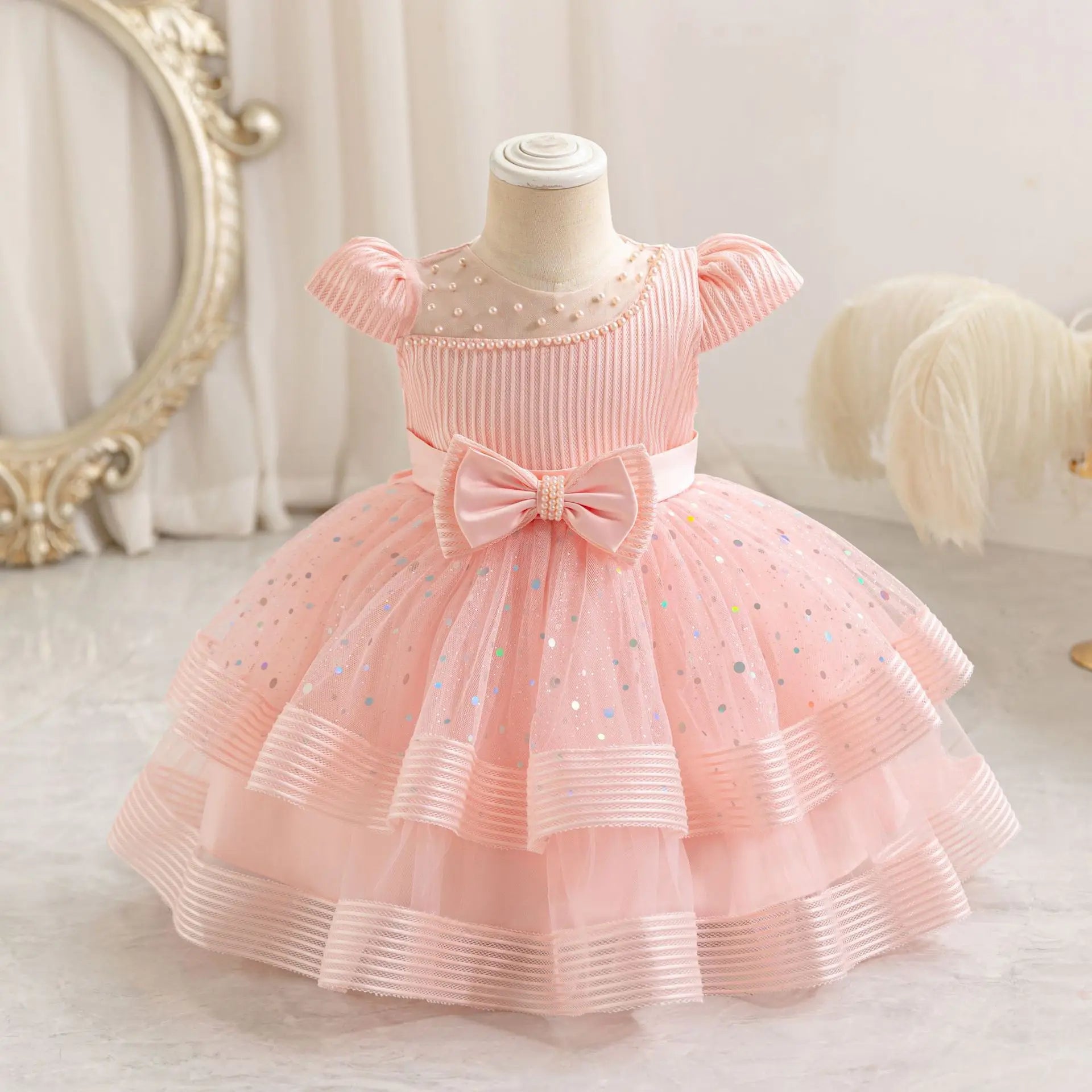 Toddler Girls Elegant Dresses Baptism Wedding Costumes 2Years Girls Birthday Party Princess Dress Bridesmaid Gown Baby Vestidos