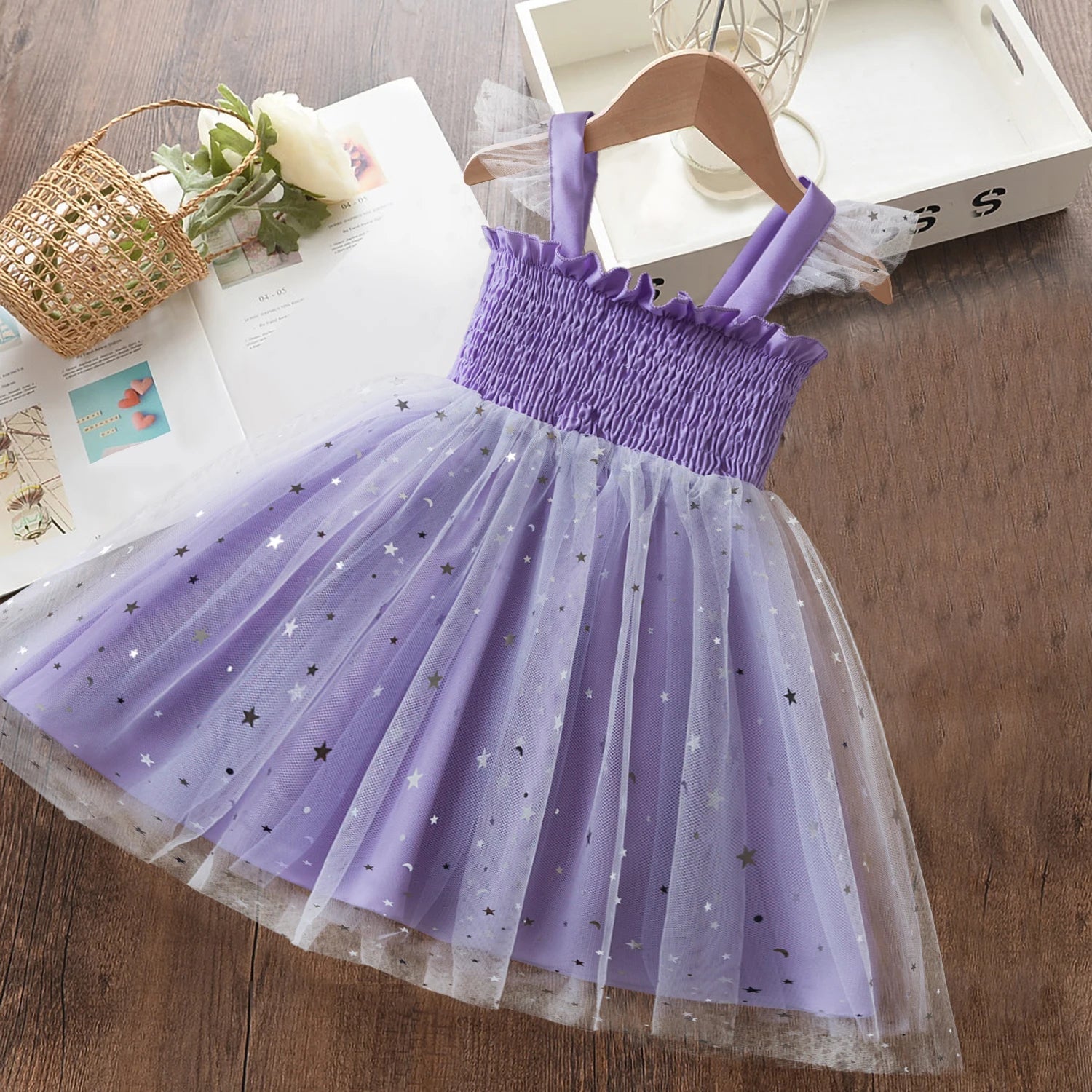 2024 New Summer Dress for Girls 2 3 6 Yrs Tulle Casual Baby Clothes Birthday Party Princess Dress Holiday/Vacation Kid's Clothes