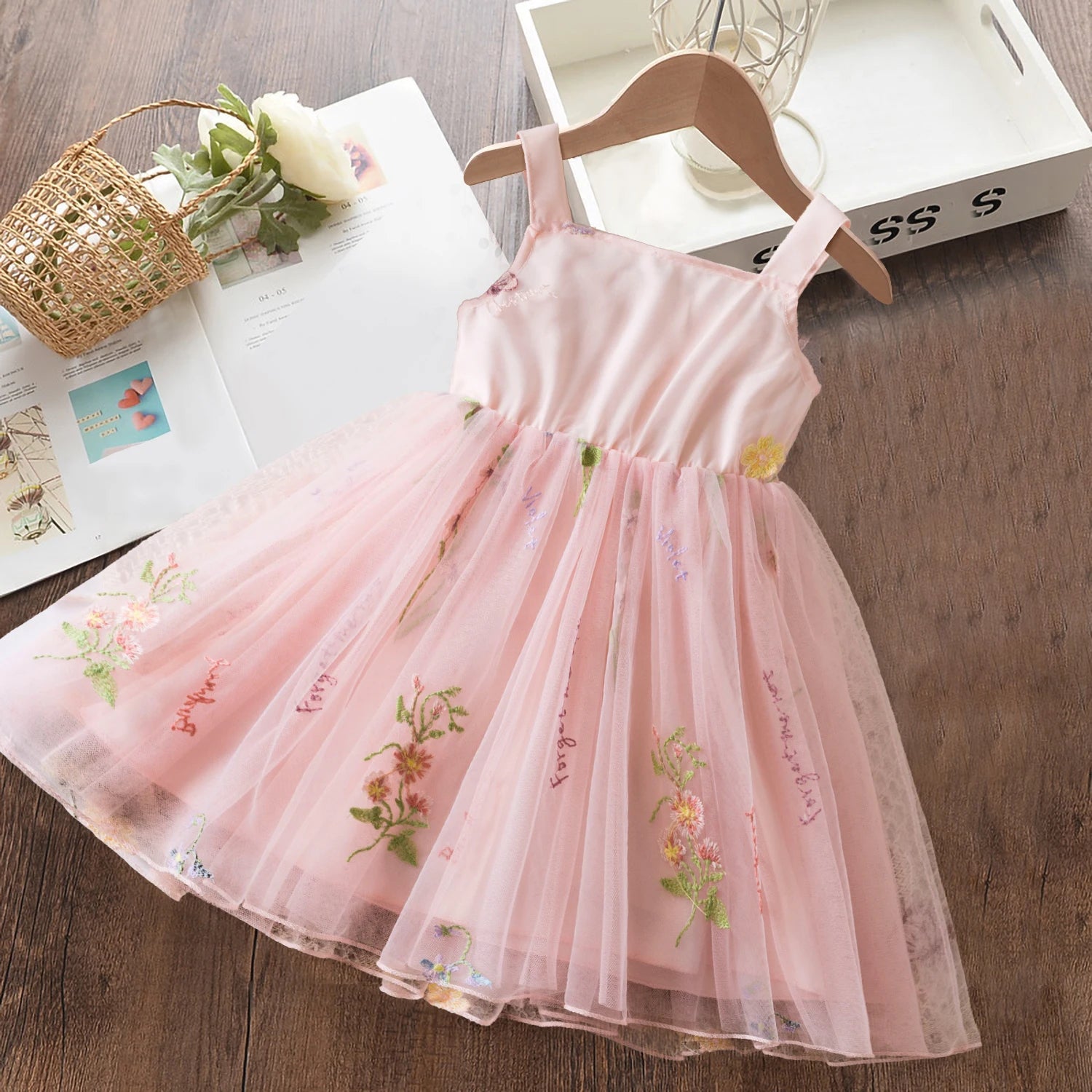 2024 New Summer Dress for Girls 2 3 6 Yrs Tulle Casual Baby Clothes Birthday Party Princess Dress Holiday/Vacation Kid's Clothes