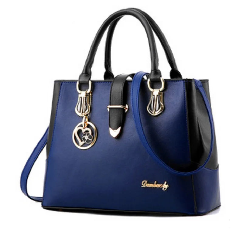 Women Handbag Patchwork Shoulder Messenger Office Work PU Leather Women Bag Ladies Luxury Handbag Vintage Large Shoulder Bag