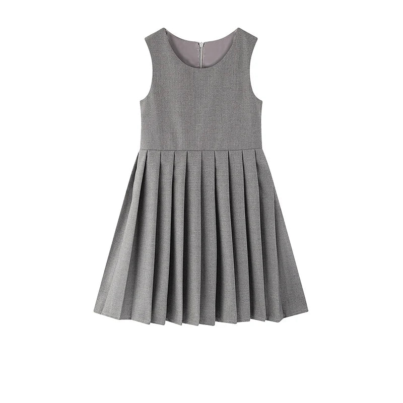 Preppy Young Girls Blazer Dress For Child School Occasion Costumes Elegant Girls Suit Formal Pleated Dress 4 5 6 8 9 10 11 12 14