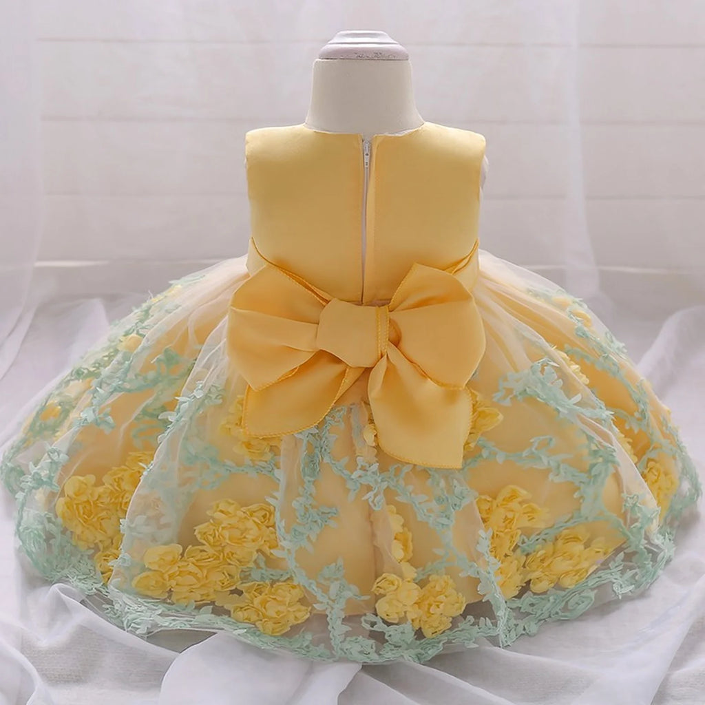 Baby Girl Frist Birthday Baptism Dresses Kids Lace Flower Dress for Little Girls Party Wedding Toddler Infant Christmas Clothing