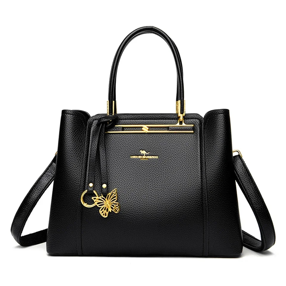 Soft Leather Luxury Handbags Women Bags Designer 3 Layers Shoulder Crossbody Sac Ladies Large Capacity Shopping Messenger Tote