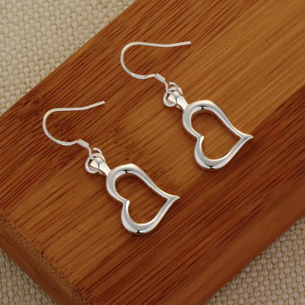 NEW 925 Sterling Silver Earrings Hot Hearts For Women Exquisite Student Girlfriend Jewelry Accessories Wedding Fashion Gift