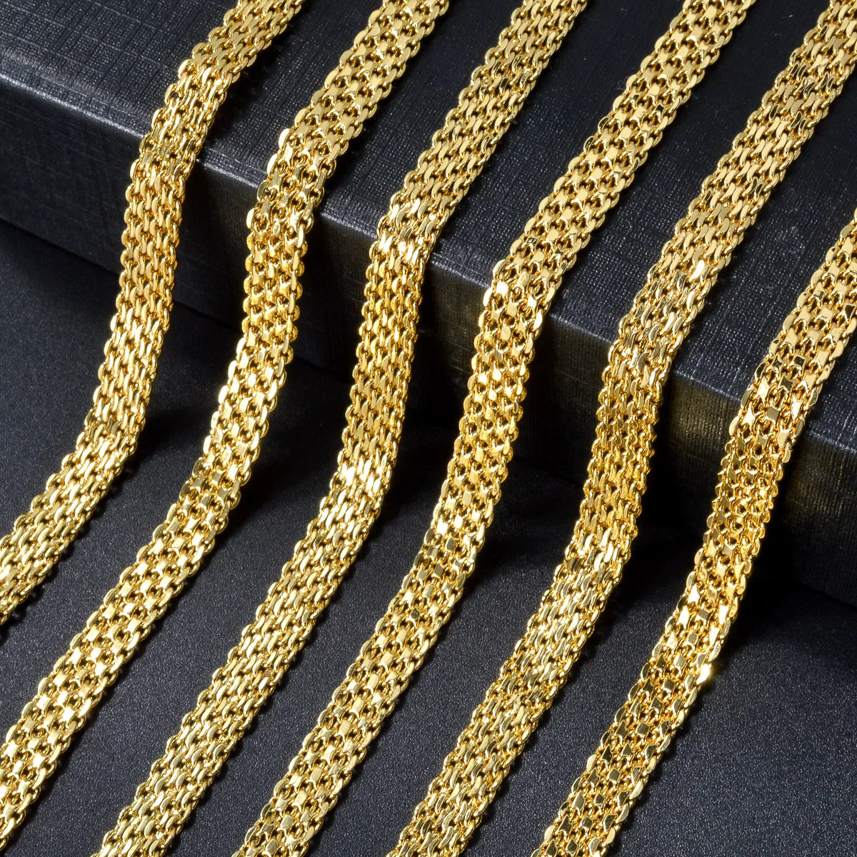 New 18k Gold-plated Men's and Women's Necklaces With Various Lengths Irregular Textures Party Accessories Gifts