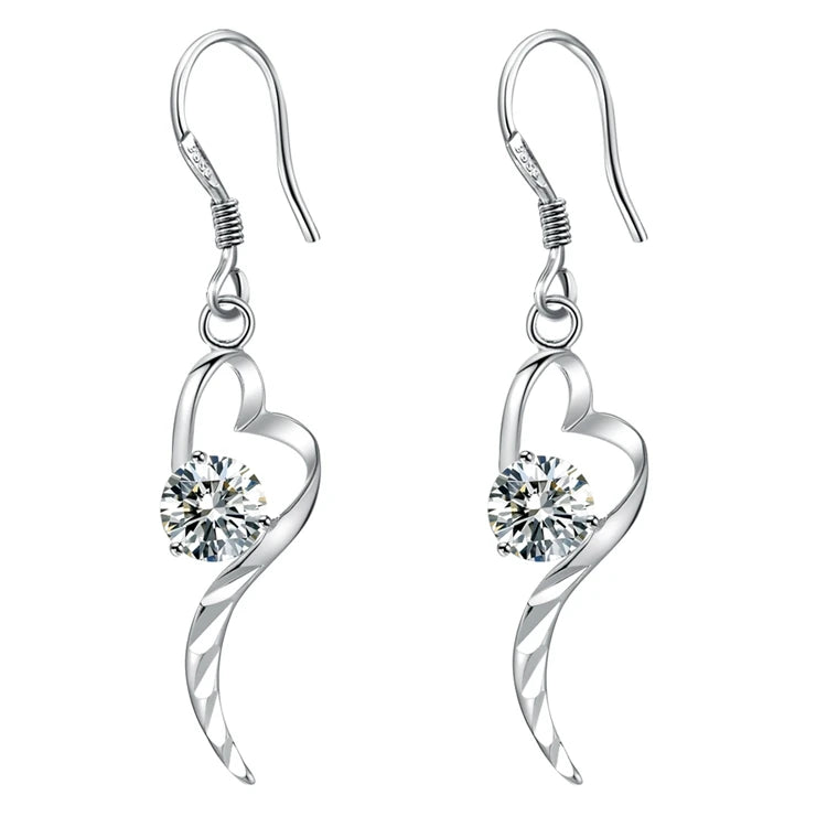 NEW 925 Sterling Silver Earrings Hot Hearts For Women Exquisite Student Girlfriend Jewelry Accessories Wedding Fashion Gift