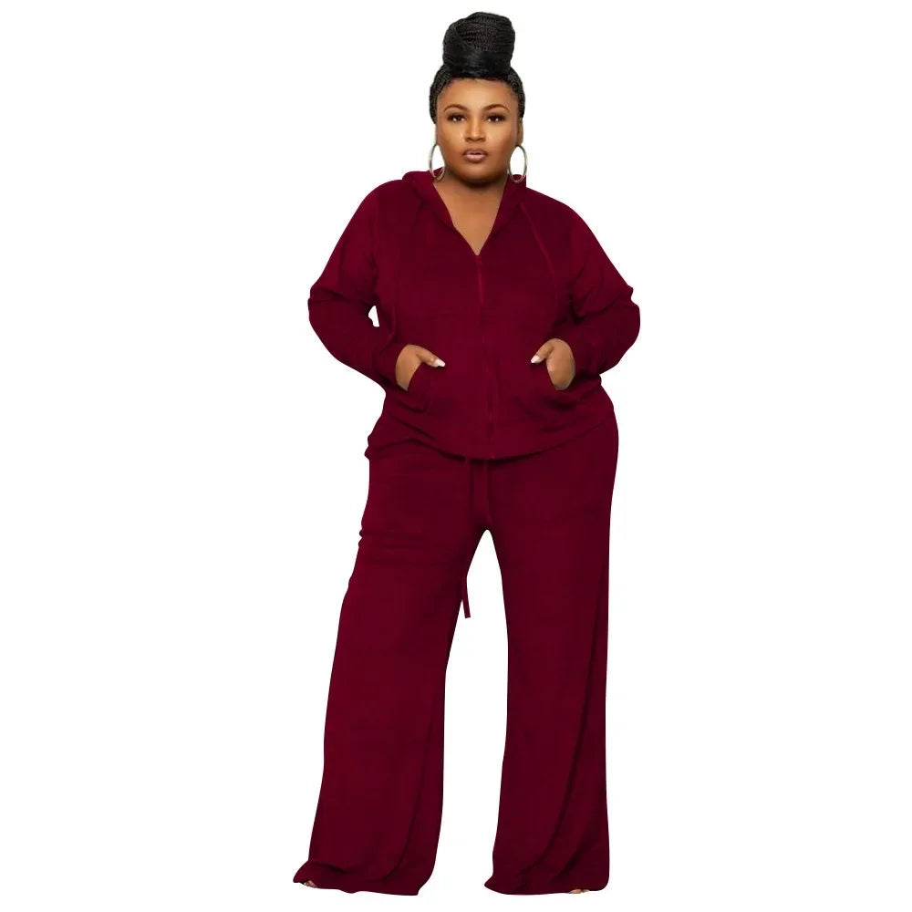 L-4XL african women high quality clothing sweatsuit plus size two piece sets casual loose pant suits dropshipping wholesale