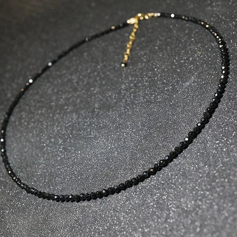 Fashion Simple Black Beads Chain Short Choker Necklace Female Jewelry Women Sweet Necklaces Bijoux Femme Ladies Party Gift