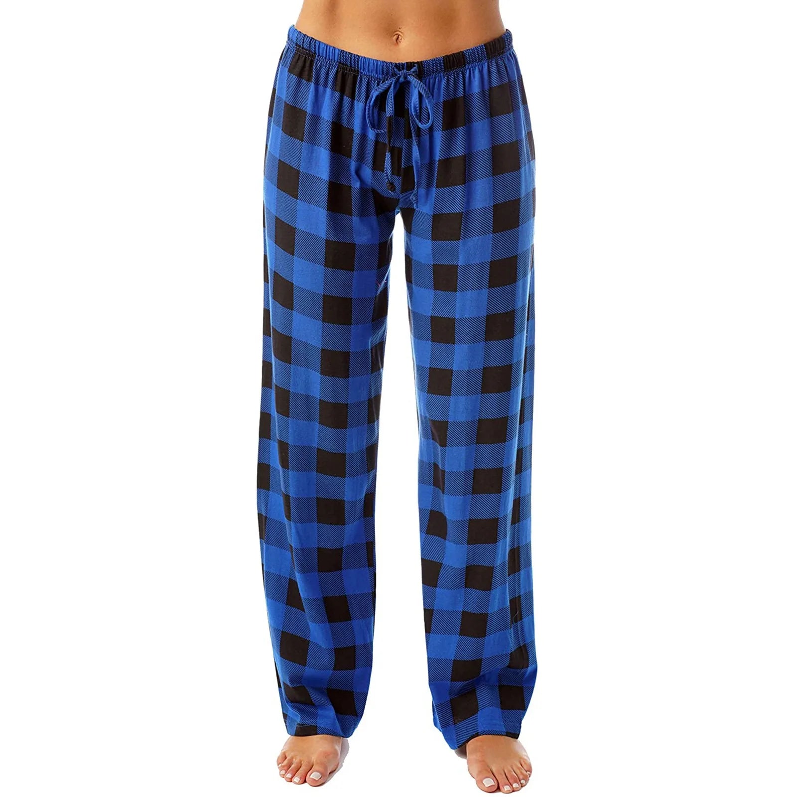 Pantalon Y2k Casual Pants Elastic Plaid Thin And Comfortable 2024 spring autumn Pajama Pants With Loose Drawstring Wide Leg Pant