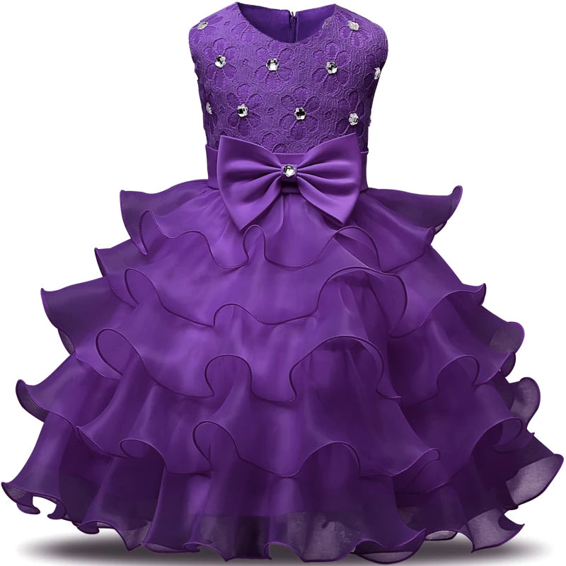 Princess Flower Girl Dress Summer Tutu Wedding Birthday Party Kids Dresses For Girls Children's Costume Teenager Prom Designs