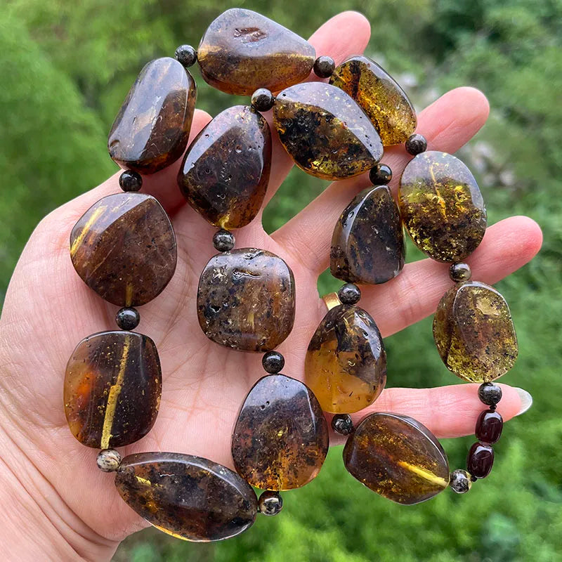 Big New Natural Amber Necklace for Gift European Baltic Original Beads Gogerous 100% Original Real Jewelry Supplier Wholesale