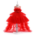 Kid's Party Formal Evening Dresses Elegant Party Dresses For Girls Dresses With Trailing Detachable Princess Dress