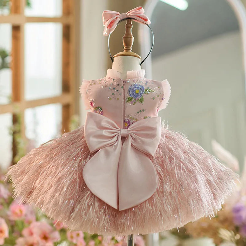 Toddler baby girls first birthday dress for 0-6 years old exquisite girl party dance high-end dress fashionable unique special