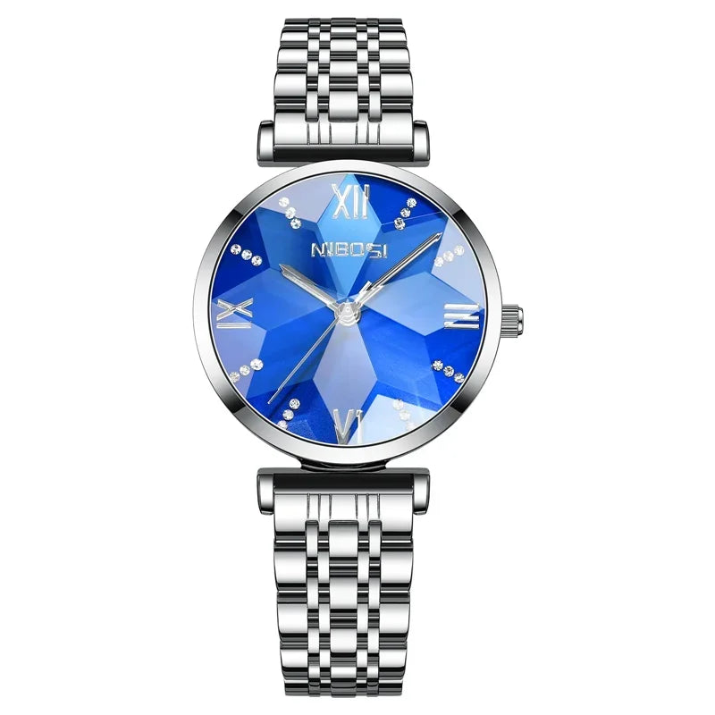 NIBOSI Women Watches Analog Rose Gold Women's Watch for Girls Diamond Studded with Stylish Watches Waterproof Relogio Feminino