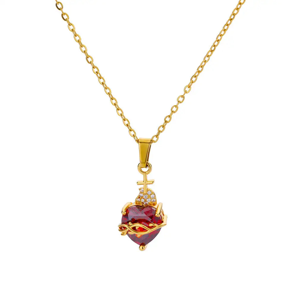Stainless Steel Love Heart Necklace For Women 2025 New Trendy Lip Chain Simple Pendant Necklace Jewelry free shipping