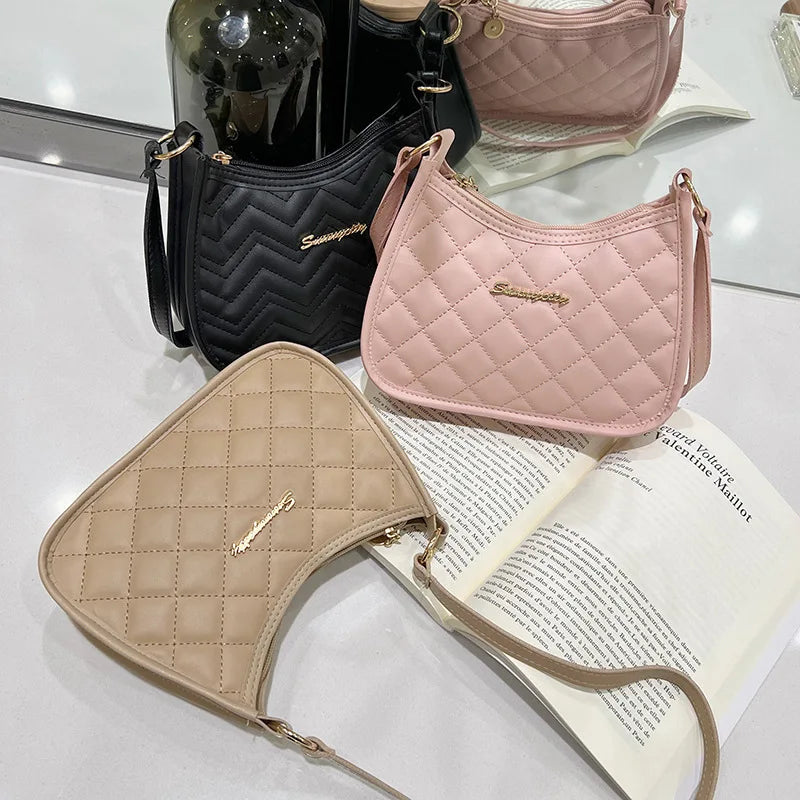 New Embroidered Underarm Bag New Women's Handbag Women's Fashion Versatile Simple Shoulder Bag