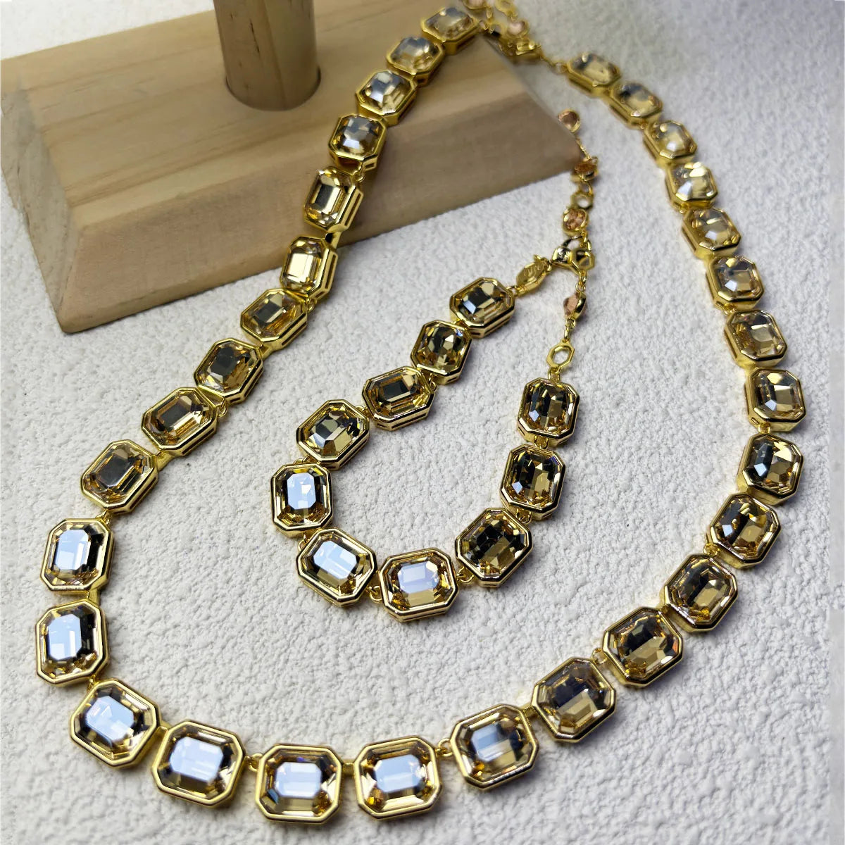 Original Charms Fine Jewelry Set Women Several Purple Zircon Crystal Necklace Bracelet Earrings Stainless Steel Romantic Gift