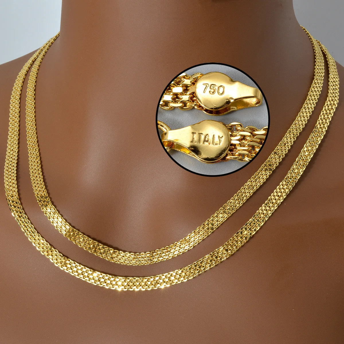 New 18k Gold-plated Men's and Women's Necklaces With Various Lengths Irregular Textures Party Accessories Gifts