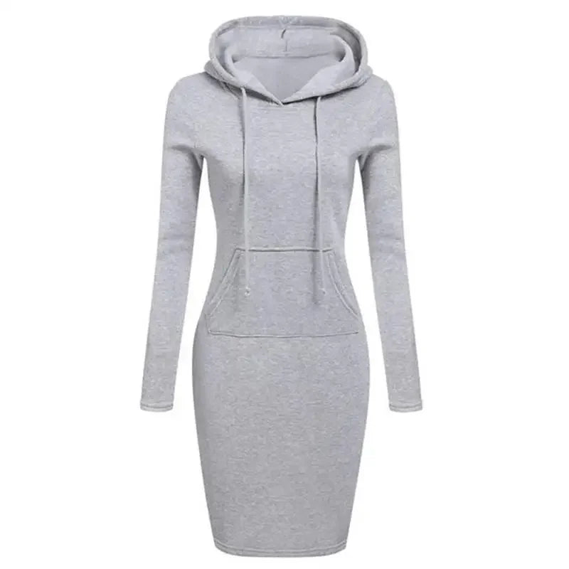 Ladies Autumn Attire Women's Hooded Dresses Hoodie - Style Sweatshirt Dresses for Women Tops in Ladies Clothing