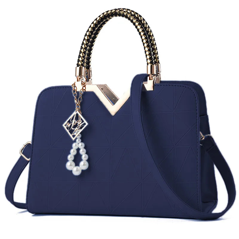Women Handbag Patchwork Shoulder Messenger Office Work PU Leather Women Bag Ladies Luxury Handbag Vintage Large Shoulder Bag