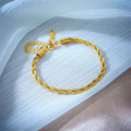 316L Stainless Steel Gold Color Chain Necklace Bracelets For Women Girl Fashion Non-fading Lady Jewelry Set Accessories