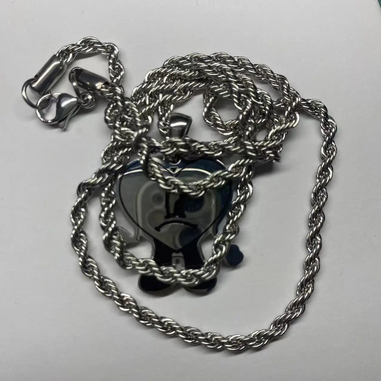 Fashion Boutique Stainless Steel Necklace Hip Hop Style Male and Female Couple Necklace Rapper fan Gift