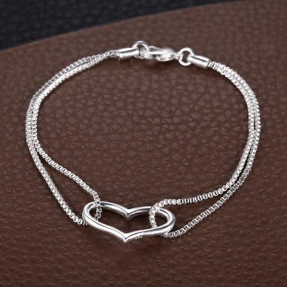 New 925 Sterling Silver Bracelet Bead High Quality Romance Chain For Women Fashion Engagement Party Wedding Jewelry Gift