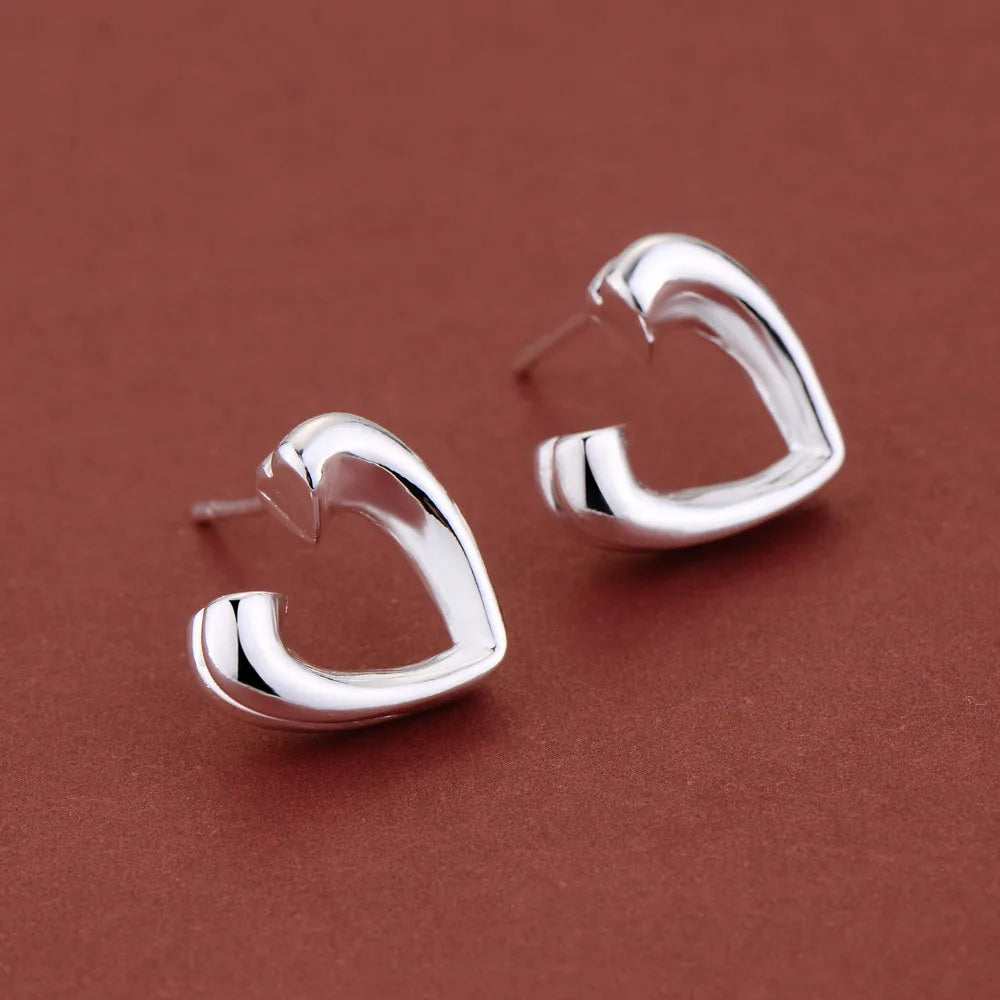 NEW 925 Sterling Silver Earrings Hot Hearts For Women Exquisite Student Girlfriend Jewelry Accessories Wedding Fashion Gift