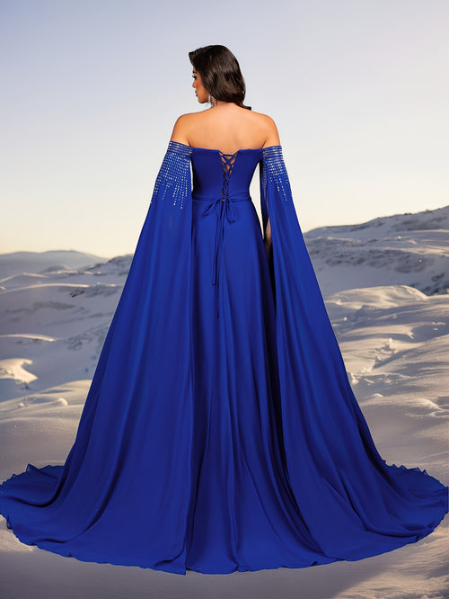 A Sequined Embroidered Evening Gown for Women, Elegant Party Attire, Long Evening Dress for Ladies, New Style for 2025, Fashionable Women'S Clothing, Festive Outfits for Women, Boutique Women'S Apparel.