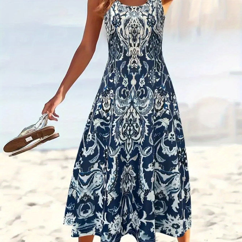 SINHOON Summer Dresses For Women 2025 Sleeveless Boho Maxi Sundress Loose Casual Flowy Beach Dress Midi Dress